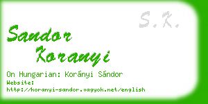 sandor koranyi business card